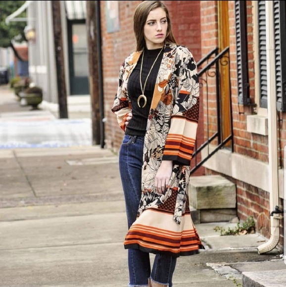 ๐ค๐งกLAST ONE๐งก๐ค๐HP๐ Belted Boho Duster - Picture 2 of 7